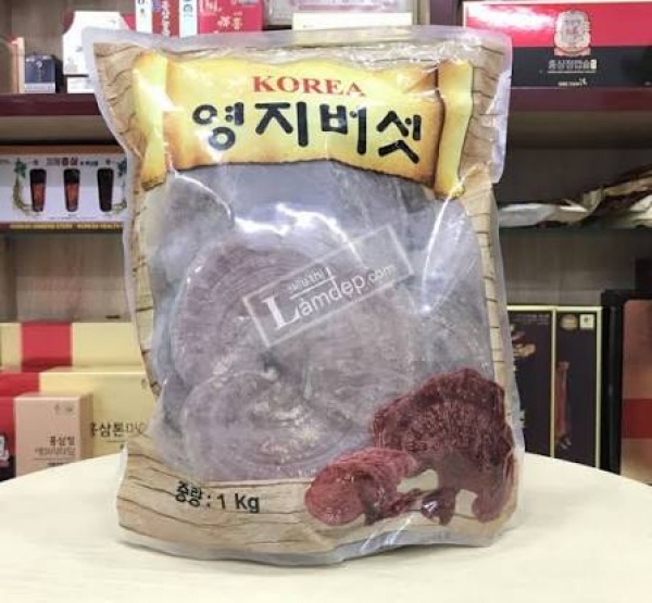 Nấm Linh Chi Đỏ Thiên Nhiên Có Bào Tử Hàn Quốc Bịch 1kg Chính Hãng